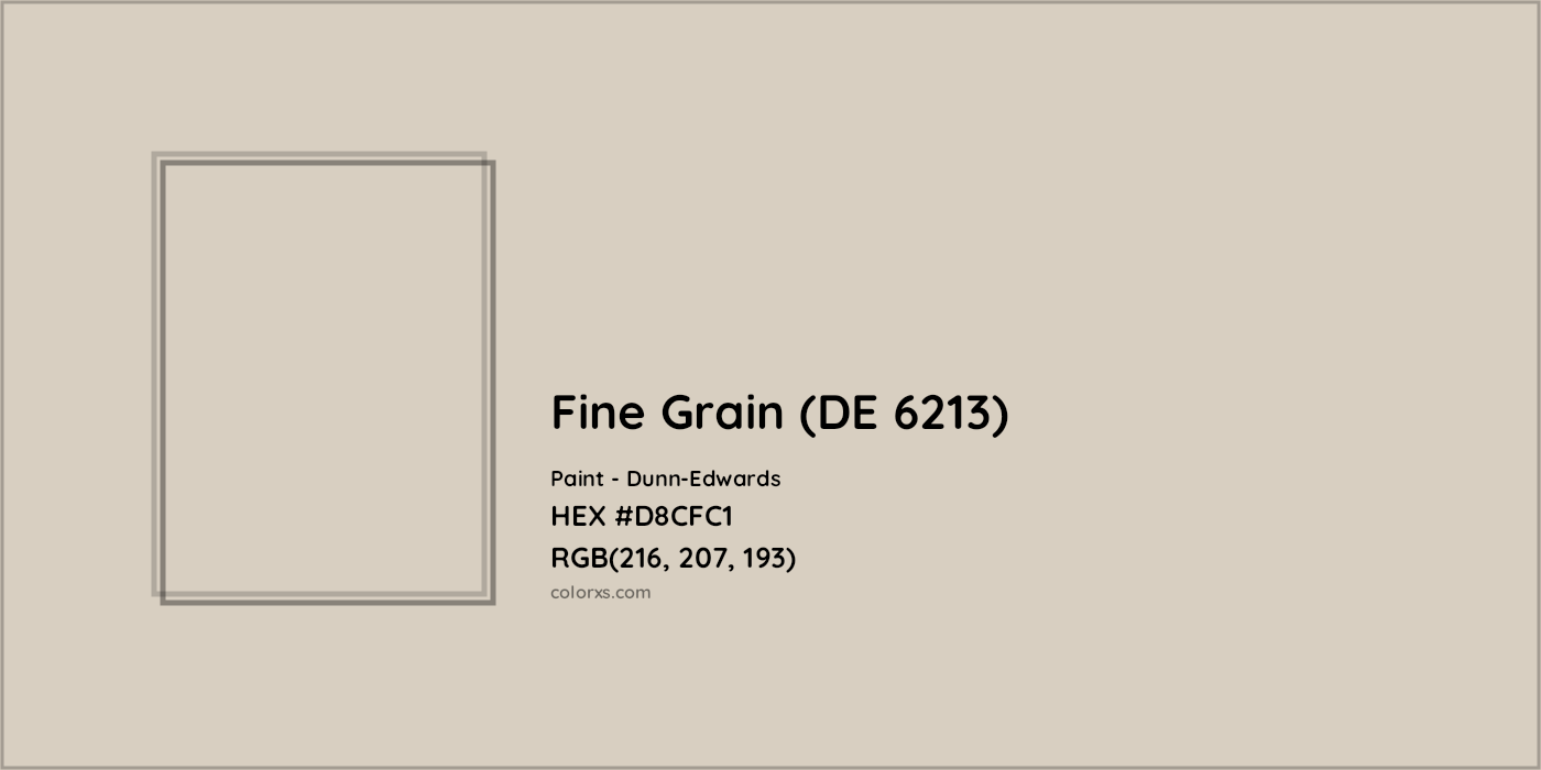 HEX #D8CFC1 Fine Grain (DE 6213) Paint Dunn-Edwards - Color Code