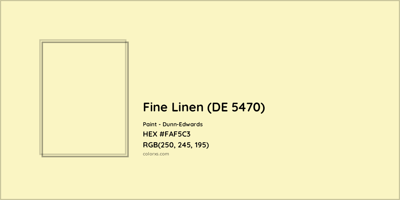 HEX #FAF5C3 Fine Linen (DE 5470) Paint Dunn-Edwards - Color Code
