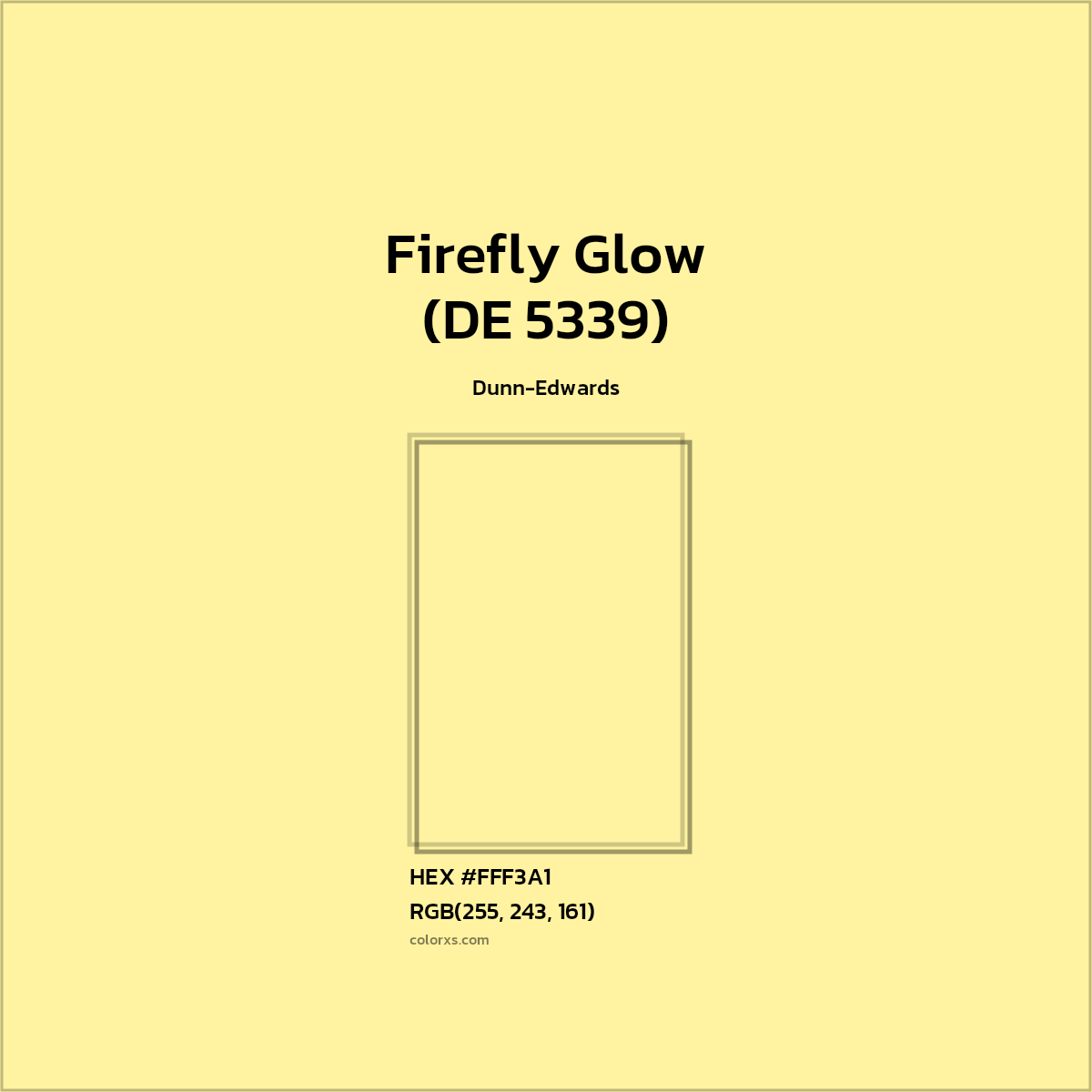 HEX #FFF3A1 Firefly Glow (DE 5339) Paint Dunn-Edwards - Color Code