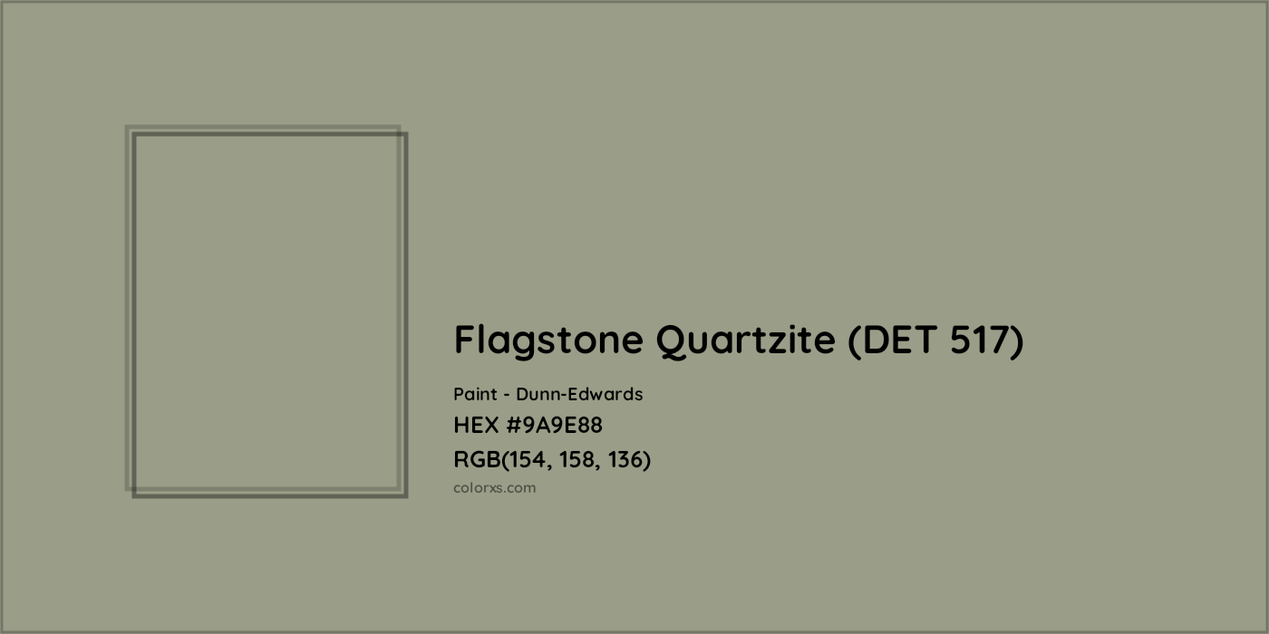 HEX #9A9E88 Flagstone Quartzite (DET 517) Paint Dunn-Edwards - Color Code