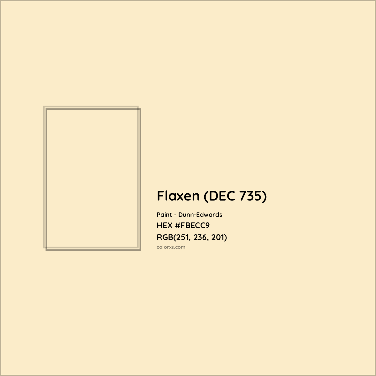 HEX #FBECC9 Flaxen (DEC 735) Paint Dunn-Edwards - Color Code