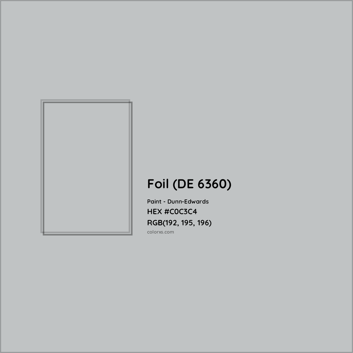 HEX #C0C3C4 Foil (DE 6360) Paint Dunn-Edwards - Color Code