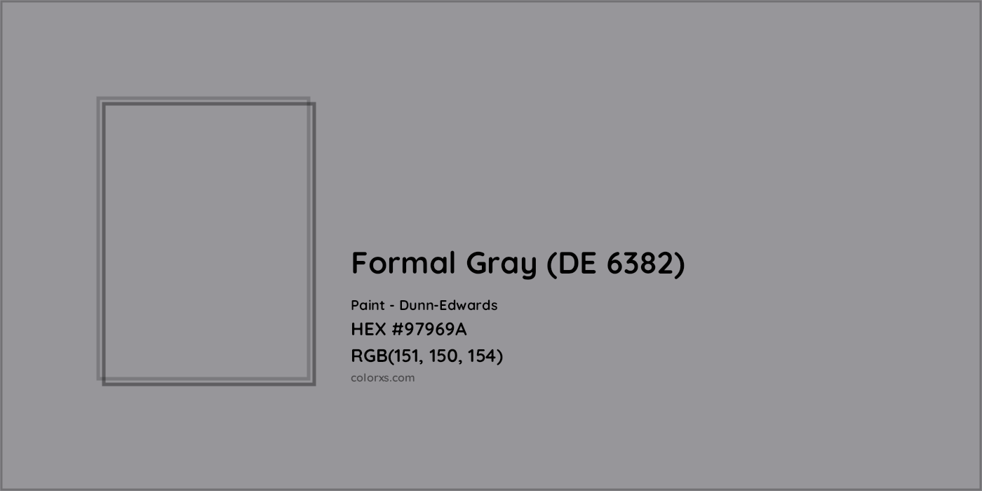 HEX #97969A Formal Gray (DE 6382) Paint Dunn-Edwards - Color Code