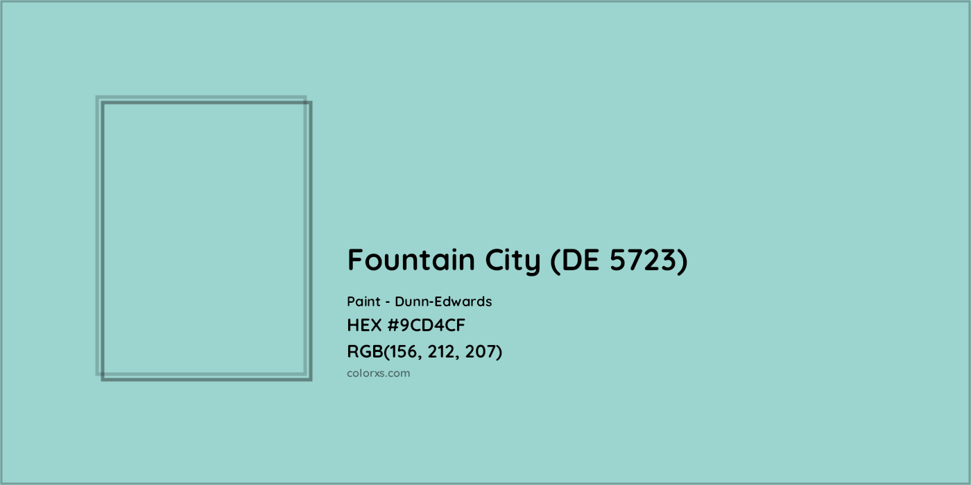 HEX #9CD4CF Fountain City (DE 5723) Paint Dunn-Edwards - Color Code