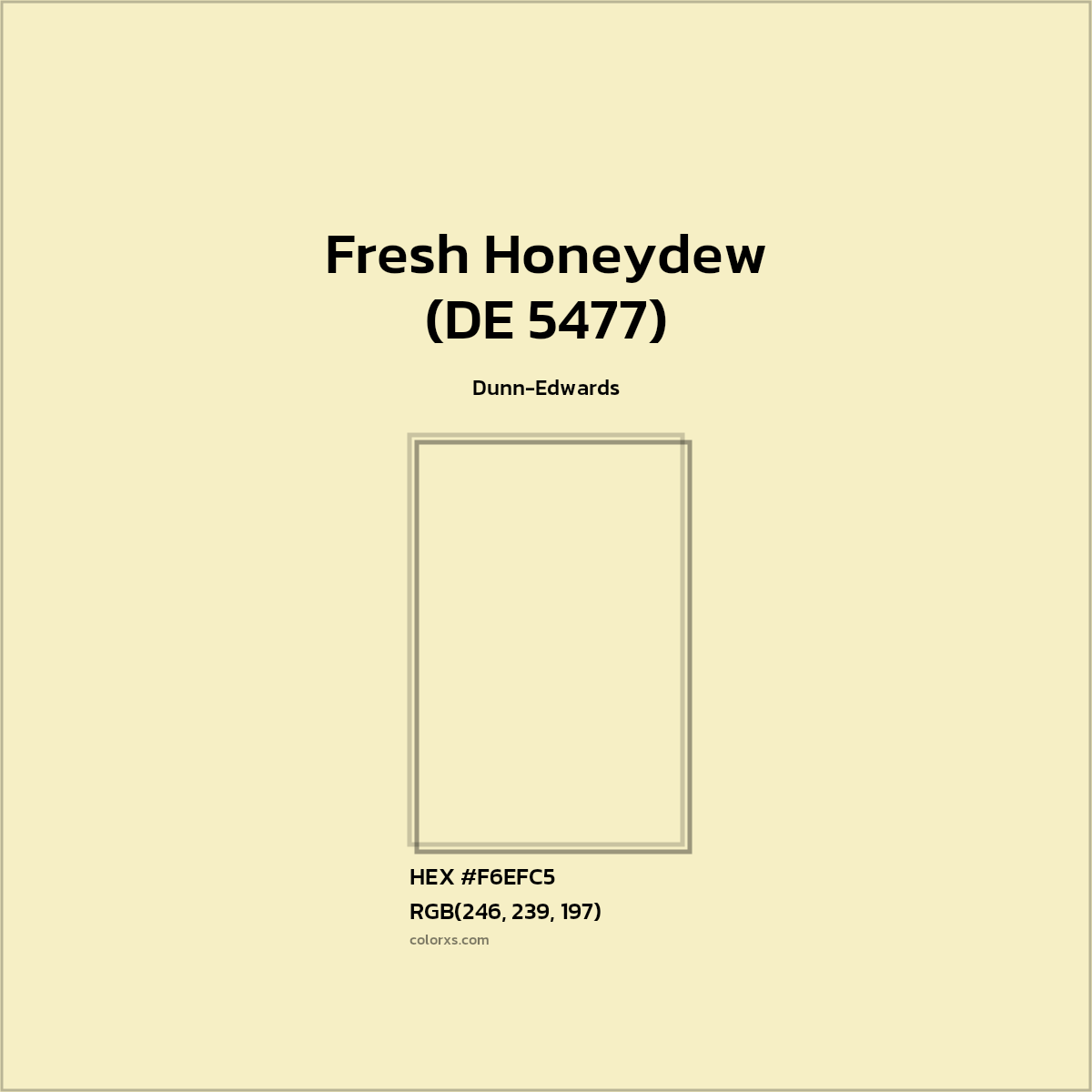 HEX #F6EFC5 Fresh Honeydew (DE 5477) Paint Dunn-Edwards - Color Code
