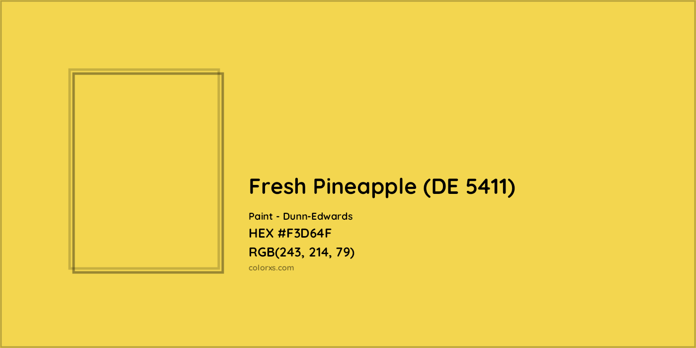 HEX #F3D64F Fresh Pineapple (DE 5411) Paint Dunn-Edwards - Color Code