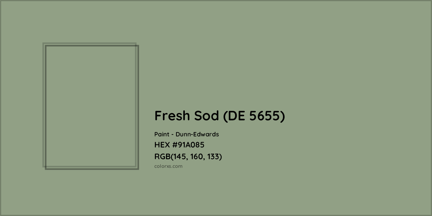 HEX #91A085 Fresh Sod (DE 5655) Paint Dunn-Edwards - Color Code