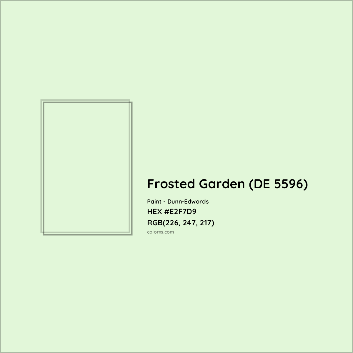 HEX #E2F7D9 Frosted Garden (DE 5596) Paint Dunn-Edwards - Color Code