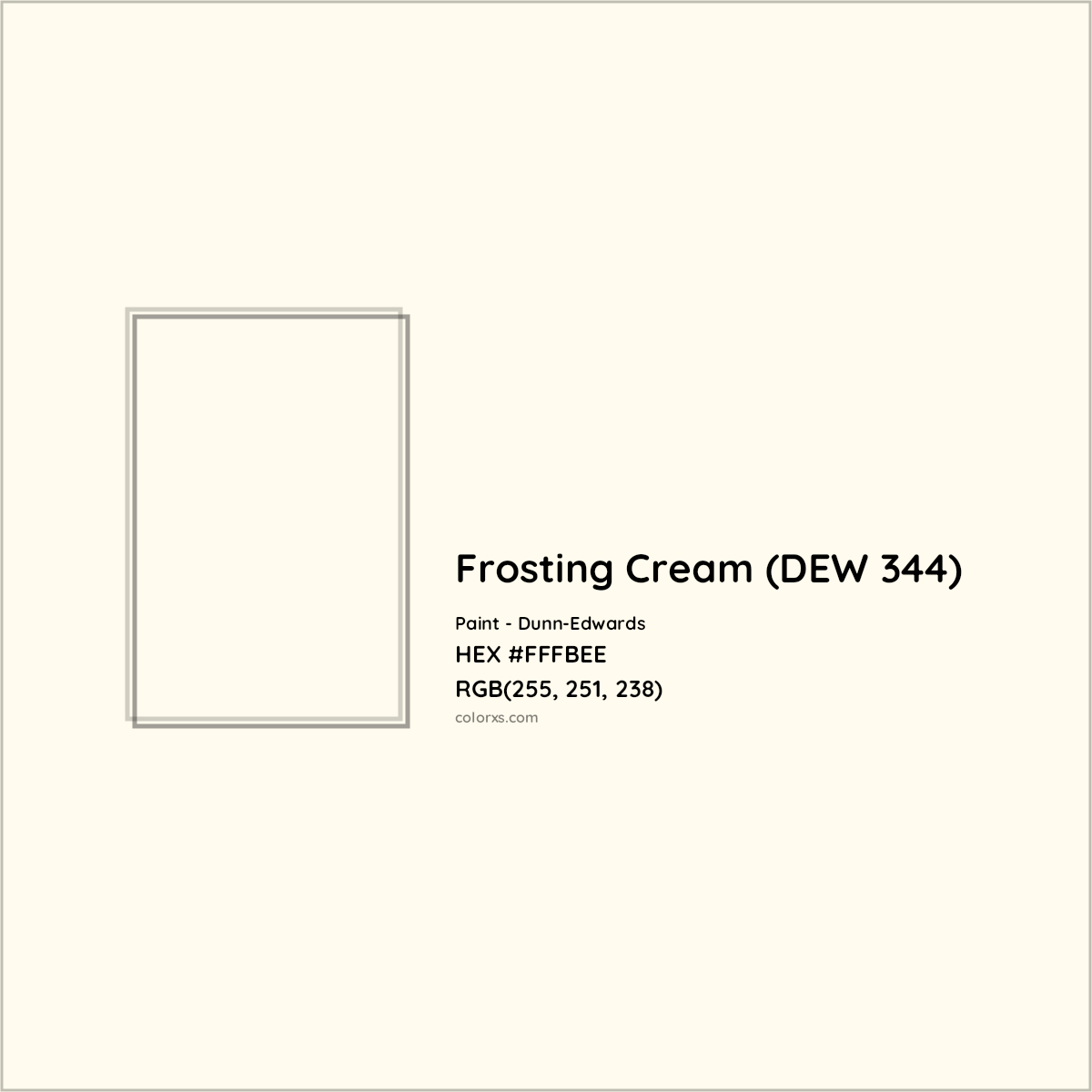 HEX #FFFBEE Frosting Cream (DEW 344) Paint Dunn-Edwards - Color Code