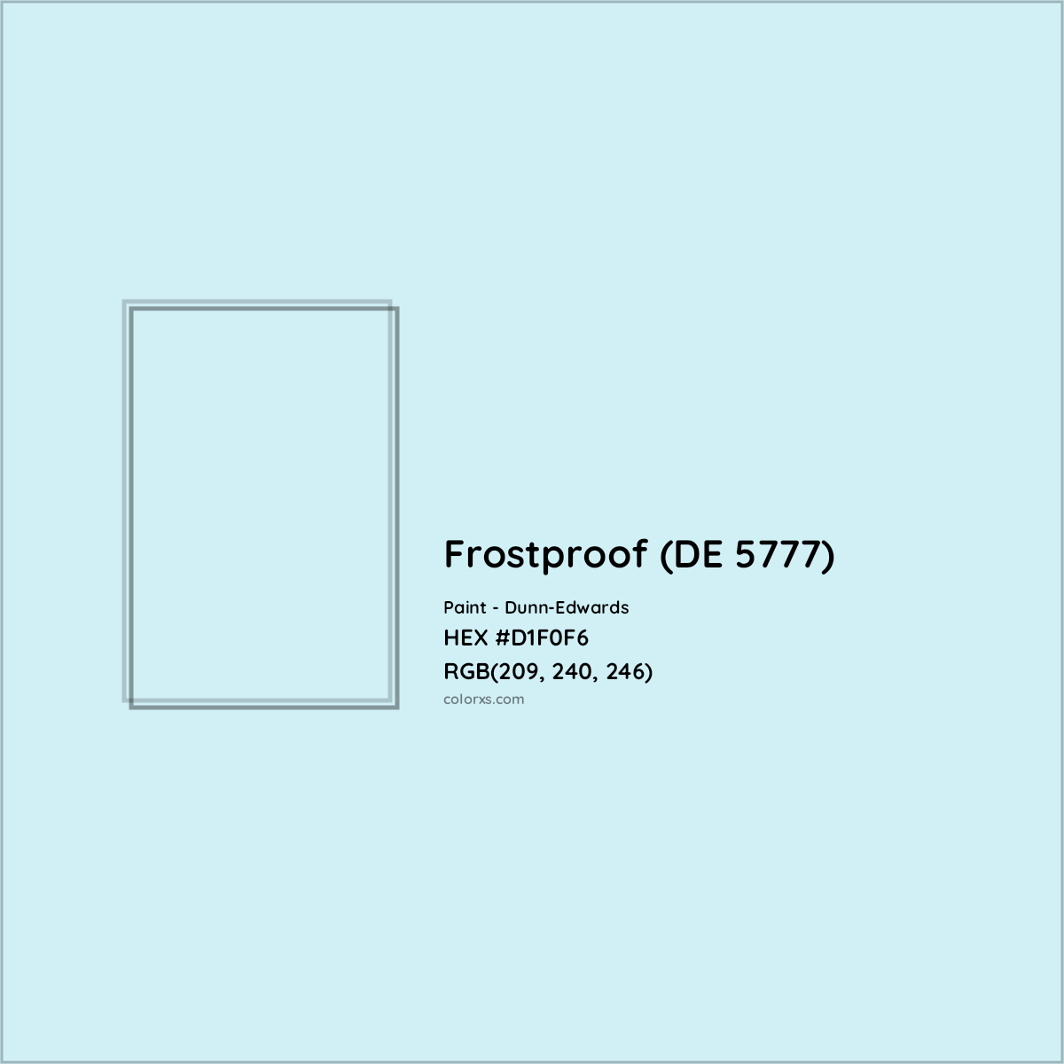 HEX #D1F0F6 Frostproof (DE 5777) Paint Dunn-Edwards - Color Code