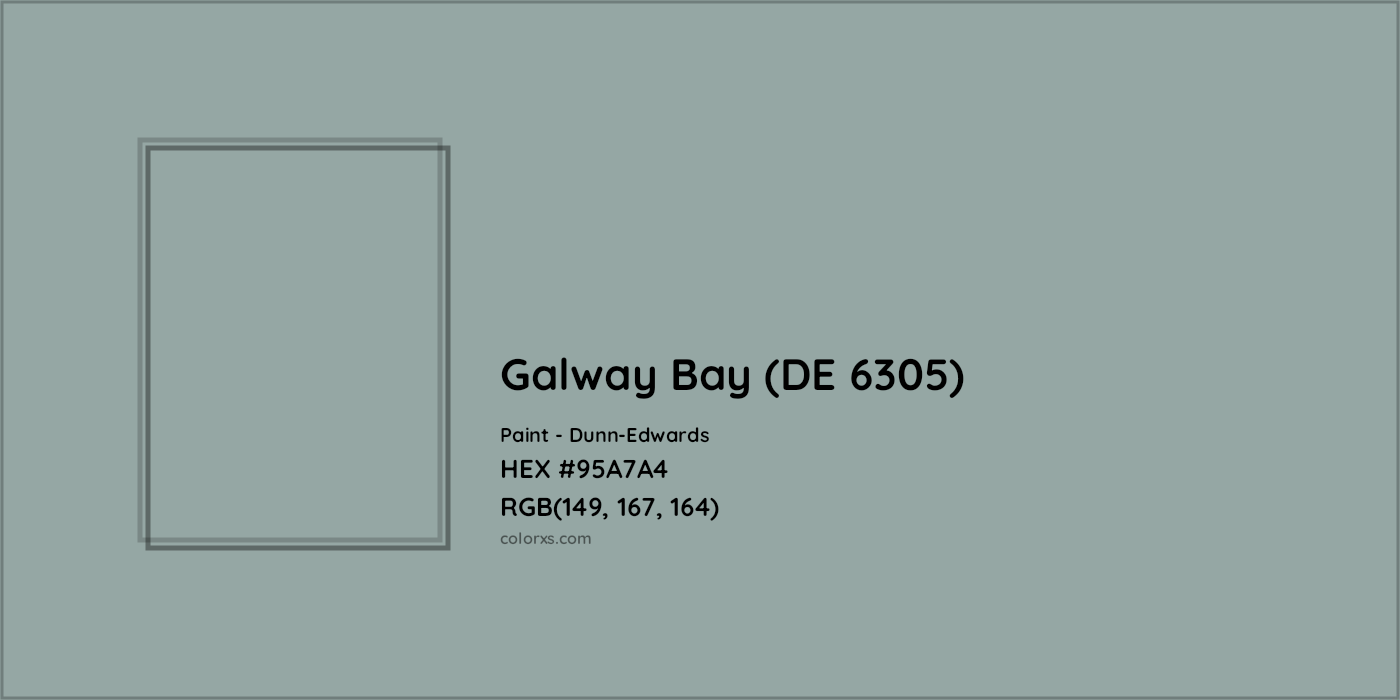 HEX #95A7A4 Galway Bay (DE 6305) Paint Dunn-Edwards - Color Code