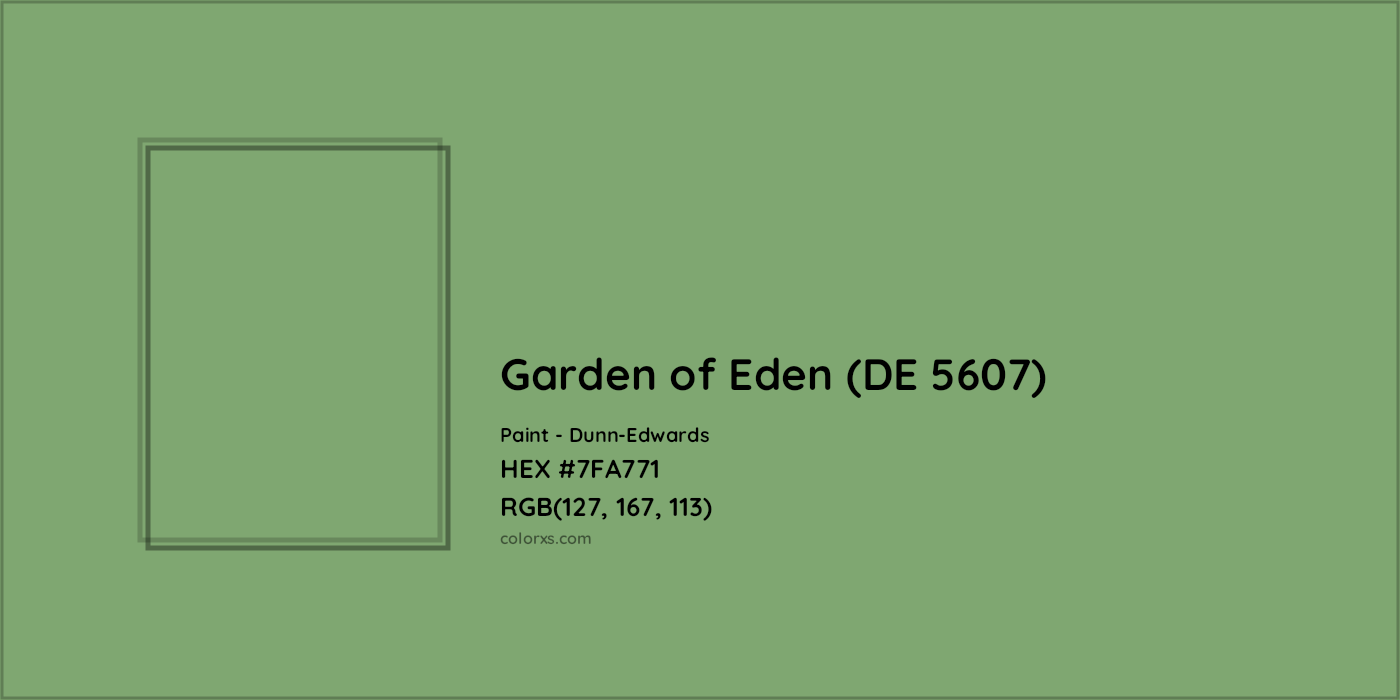 HEX #7FA771 Garden of Eden (DE 5607) Paint Dunn-Edwards - Color Code