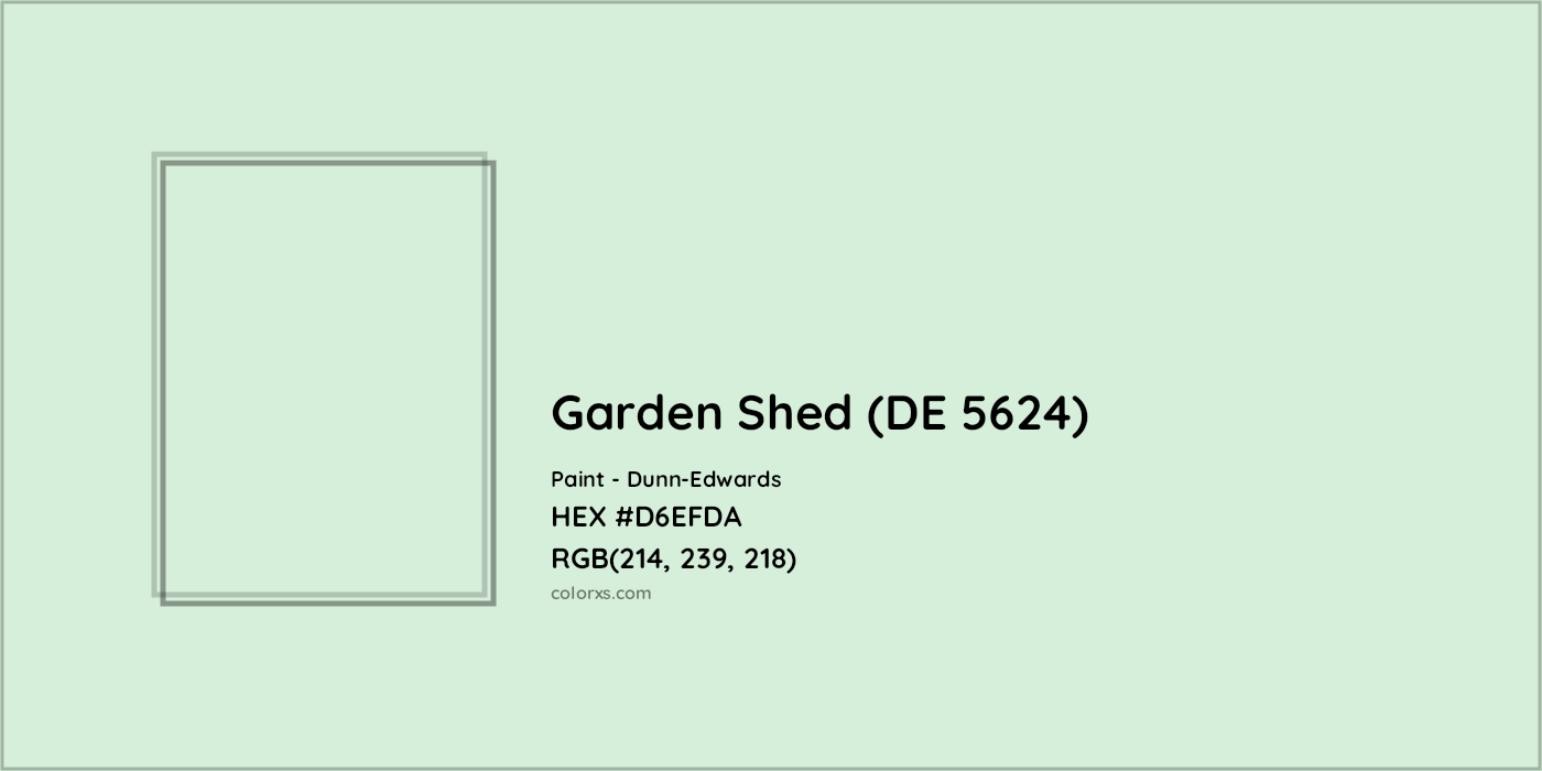 HEX #D6EFDA Garden Shed (DE 5624) Paint Dunn-Edwards - Color Code