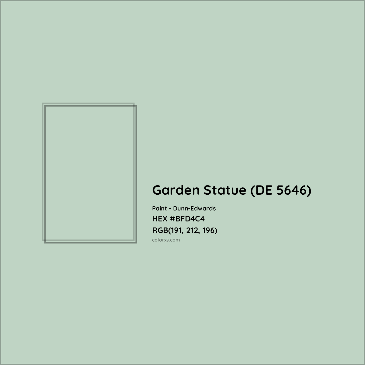 HEX #BFD4C4 Garden Statue (DE 5646) Paint Dunn-Edwards - Color Code