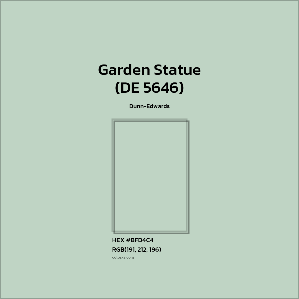 HEX #BFD4C4 Garden Statue (DE 5646) Paint Dunn-Edwards - Color Code