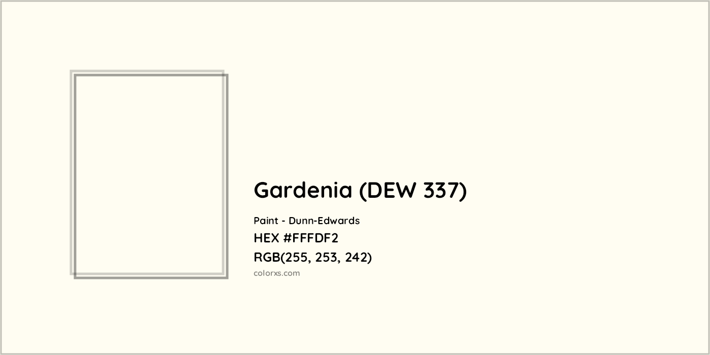 HEX #FFFDF2 Gardenia (DEW 337) Paint Dunn-Edwards - Color Code
