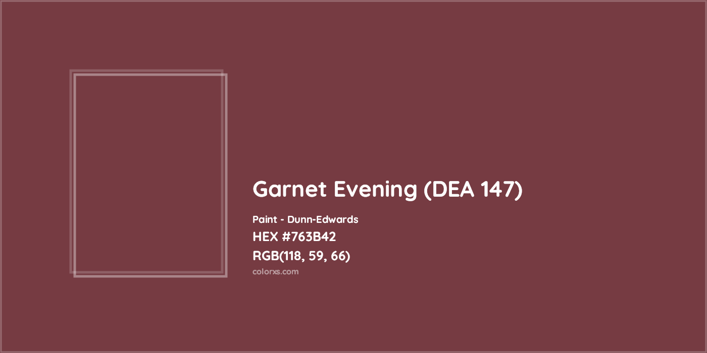 HEX #763B42 Garnet Evening (DEA 147) Paint Dunn-Edwards - Color Code