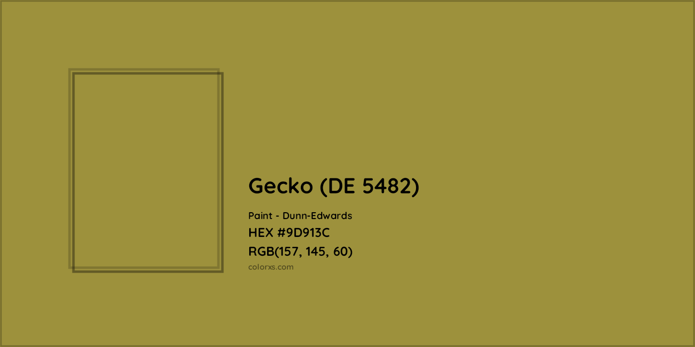 HEX #9D913C Gecko (DE 5482) Paint Dunn-Edwards - Color Code