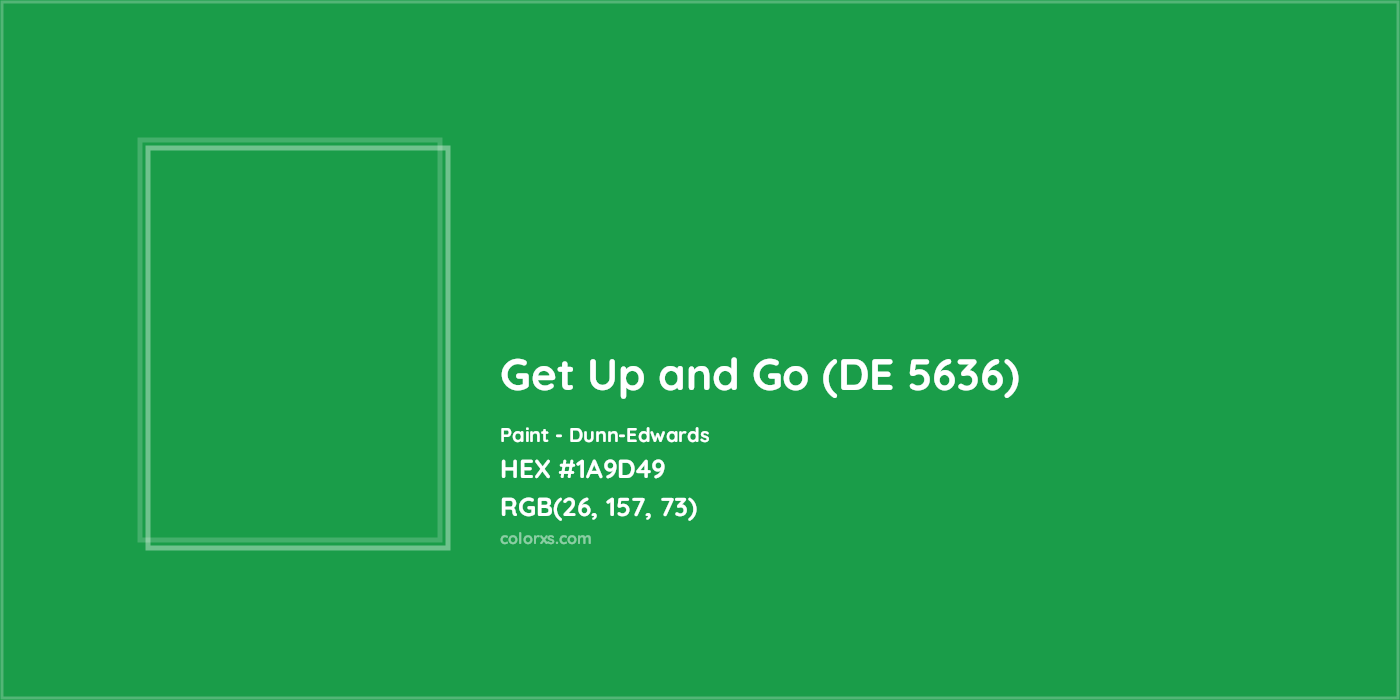 HEX #1A9D49 Get Up and Go (DE 5636) Paint Dunn-Edwards - Color Code