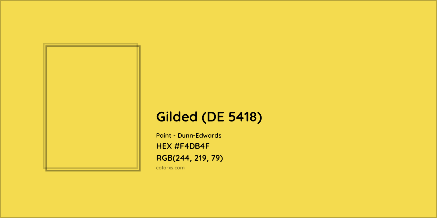 HEX #F4DB4F Gilded (DE 5418) Paint Dunn-Edwards - Color Code