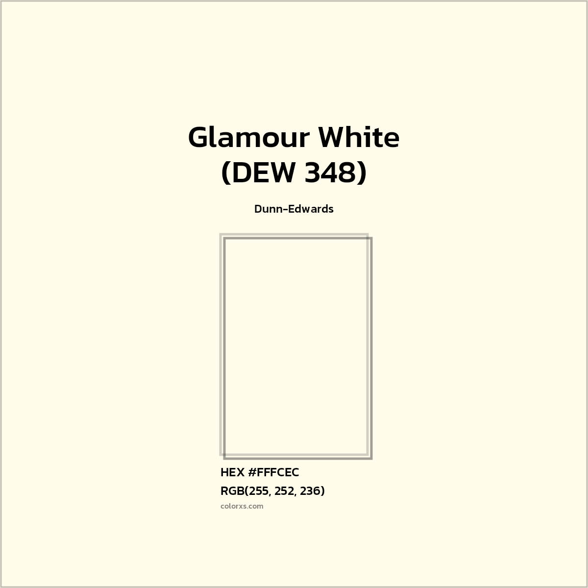 HEX #FFFCEC Glamour White (DEW 348) Paint Dunn-Edwards - Color Code