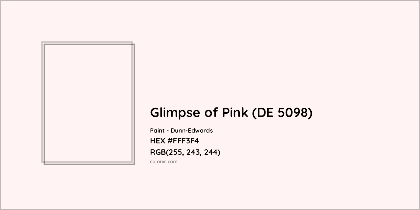 HEX #FFF3F4 Glimpse of Pink (DE 5098) Paint Dunn-Edwards - Color Code