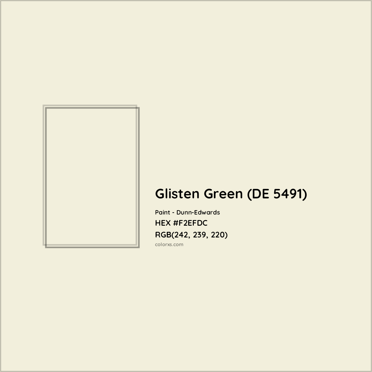 HEX #F2EFDC Glisten Green (DE 5491) Paint Dunn-Edwards - Color Code