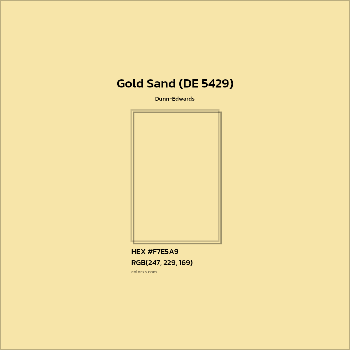 HEX #F7E5A9 Gold Sand (DE 5429) Paint Dunn-Edwards - Color Code