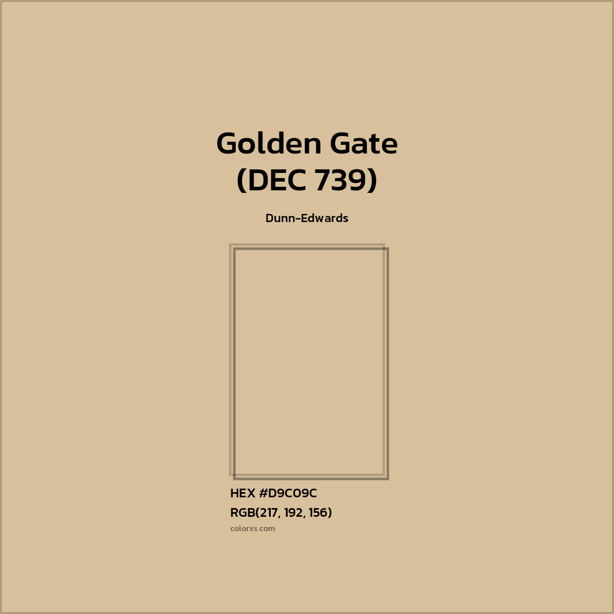 HEX #D9C09C Golden Gate (DEC 739) Paint Dunn-Edwards - Color Code
