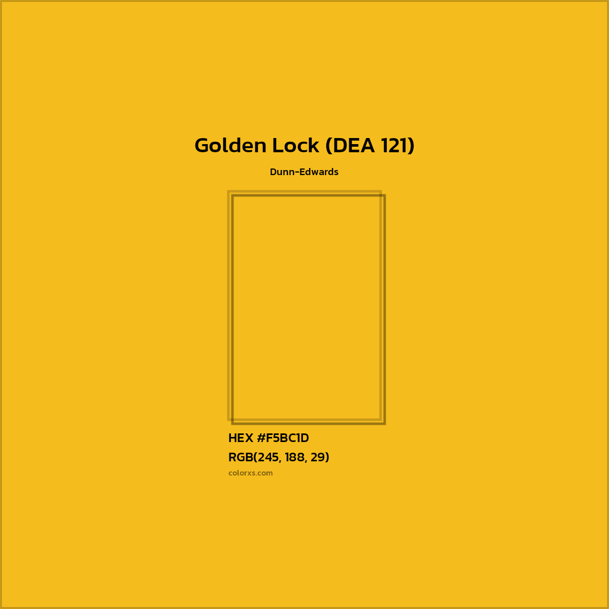 HEX #F5BC1D Golden Lock (DEA 121) Paint Dunn-Edwards - Color Code