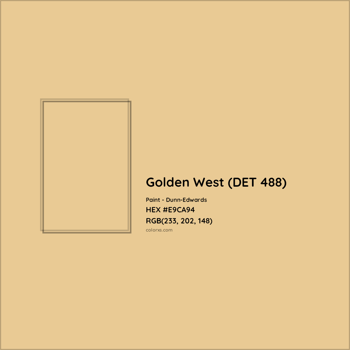 HEX #E9CA94 Golden West (DET 488) Paint Dunn-Edwards - Color Code