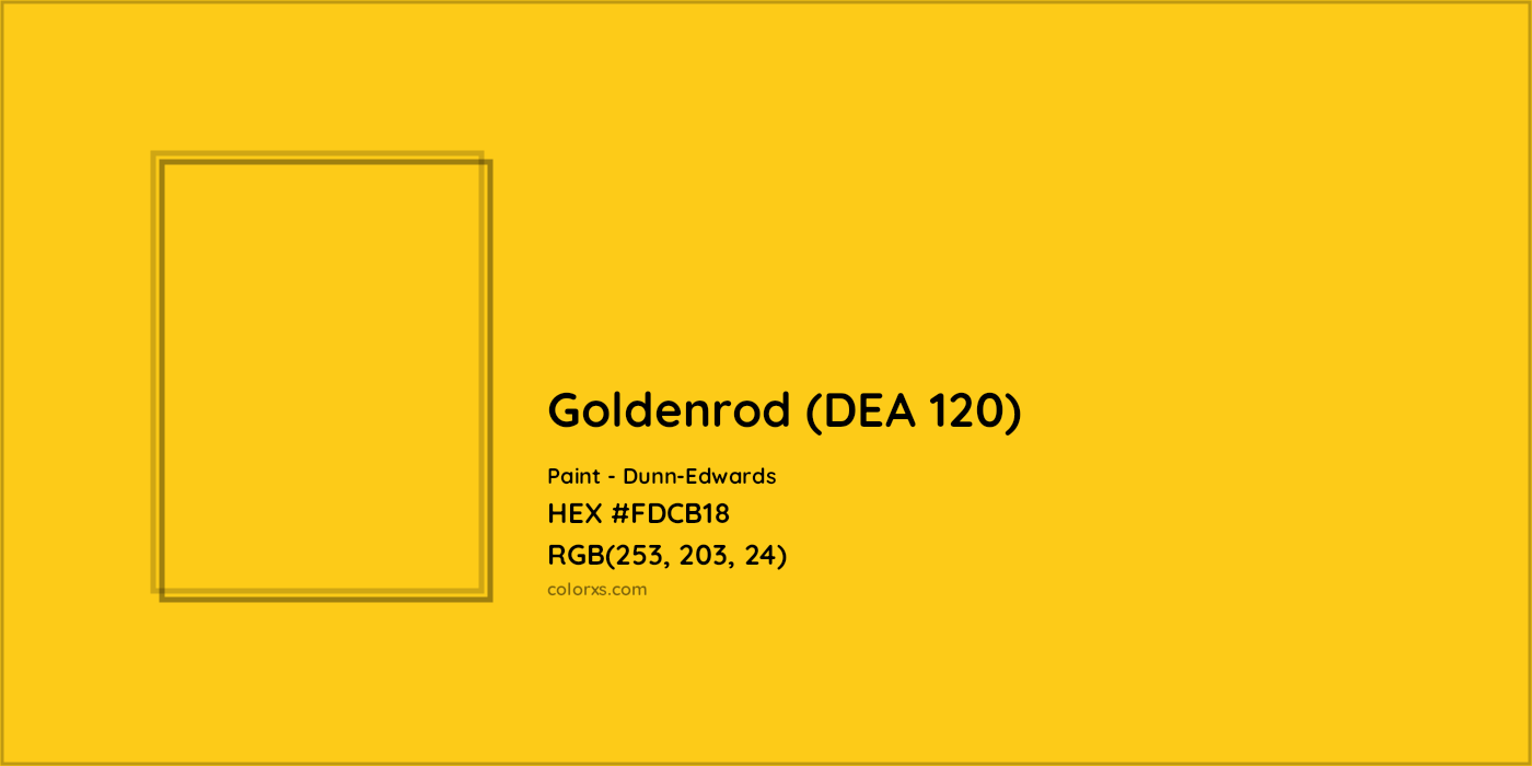 HEX #FDCB18 Goldenrod (DEA 120) Paint Dunn-Edwards - Color Code