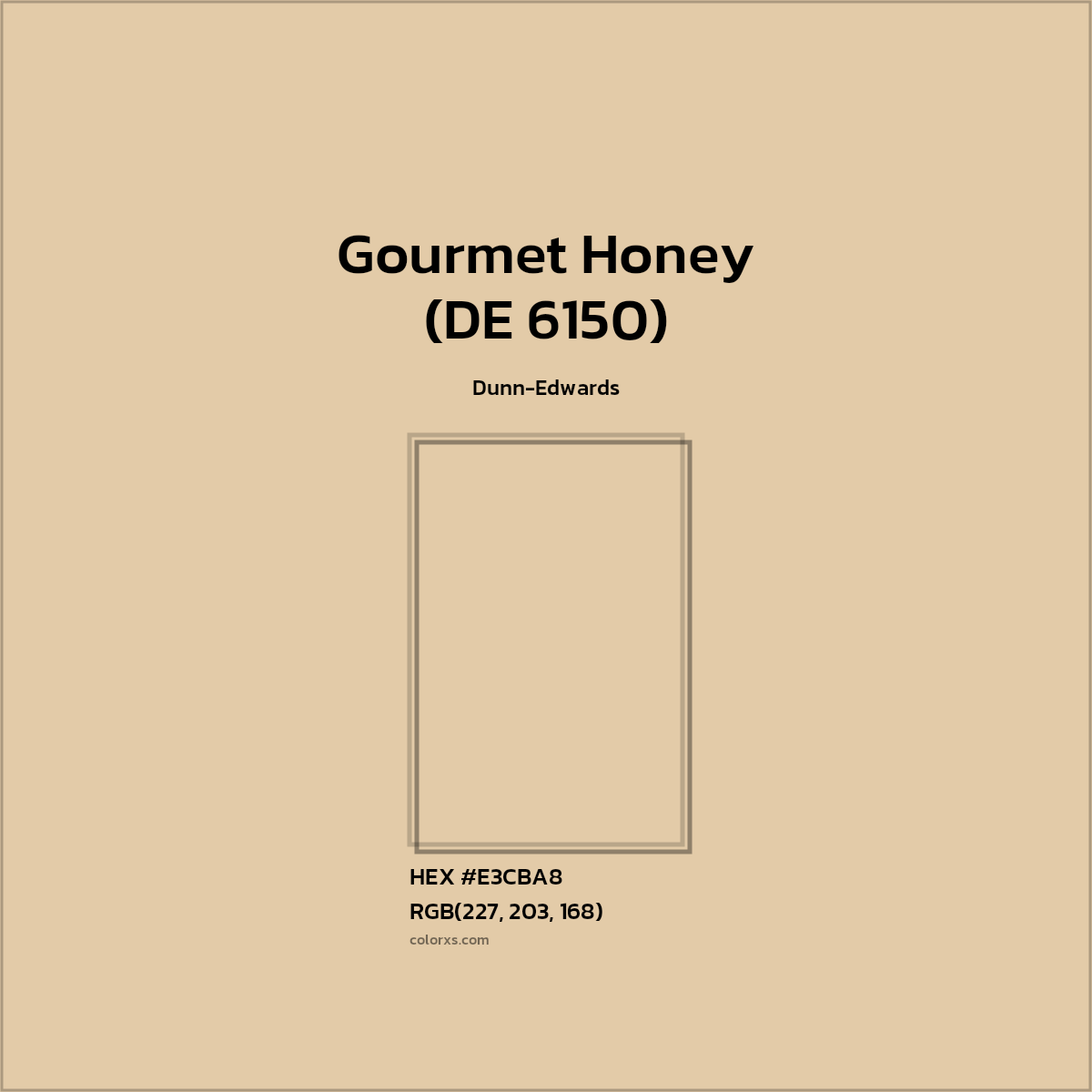 HEX #E3CBA8 Gourmet Honey (DE 6150) Paint Dunn-Edwards - Color Code