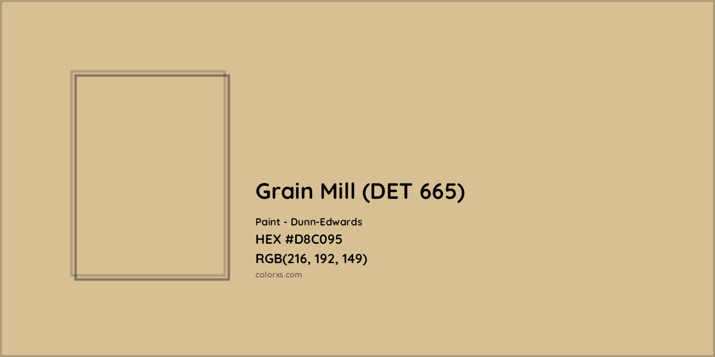 HEX #D8C095 Grain Mill (DET 665) Paint Dunn-Edwards - Color Code