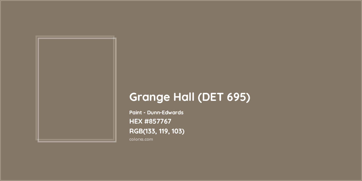 HEX #857767 Grange Hall (DET 695) Paint Dunn-Edwards - Color Code
