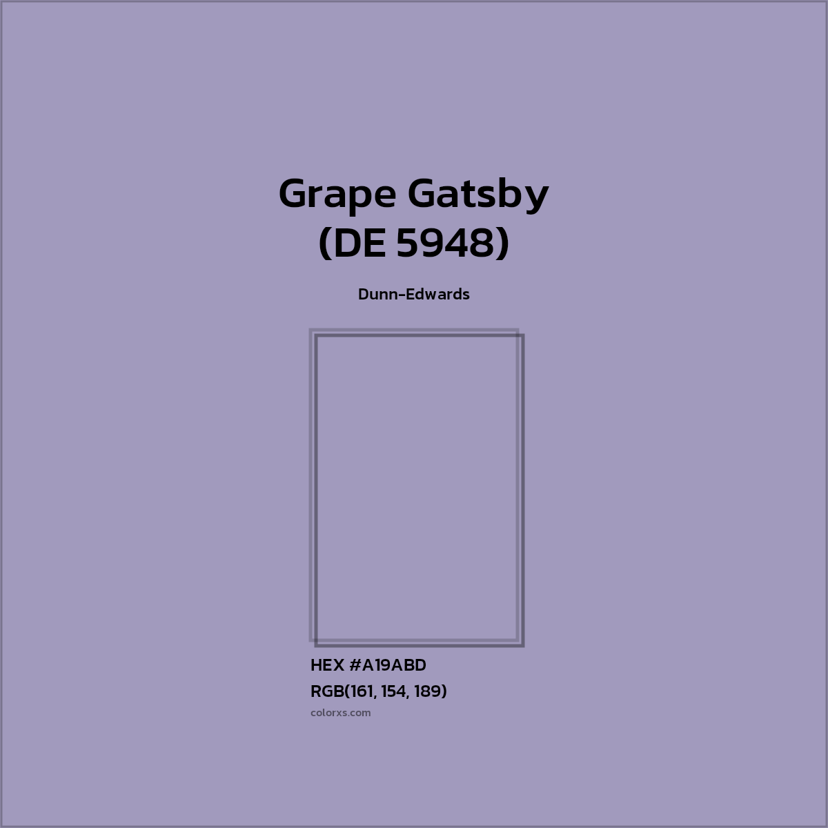 HEX #A19ABD Grape Gatsby (DE 5948) Paint Dunn-Edwards - Color Code