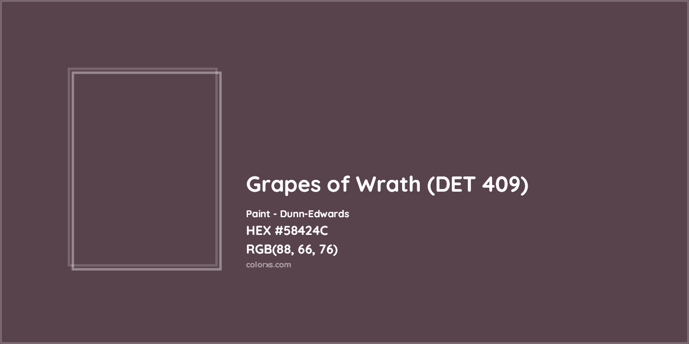 HEX #58424C Grapes of Wrath (DET 409) Paint Dunn-Edwards - Color Code