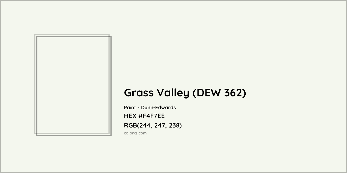 HEX #F4F7EE Grass Valley (DEW 362) Paint Dunn-Edwards - Color Code
