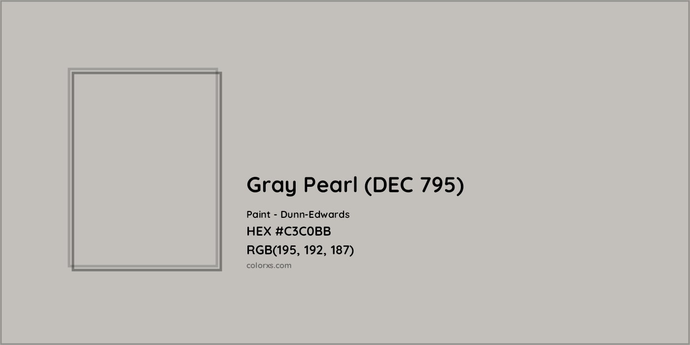 HEX #C3C0BB Gray Pearl (DEC 795) Paint Dunn-Edwards - Color Code