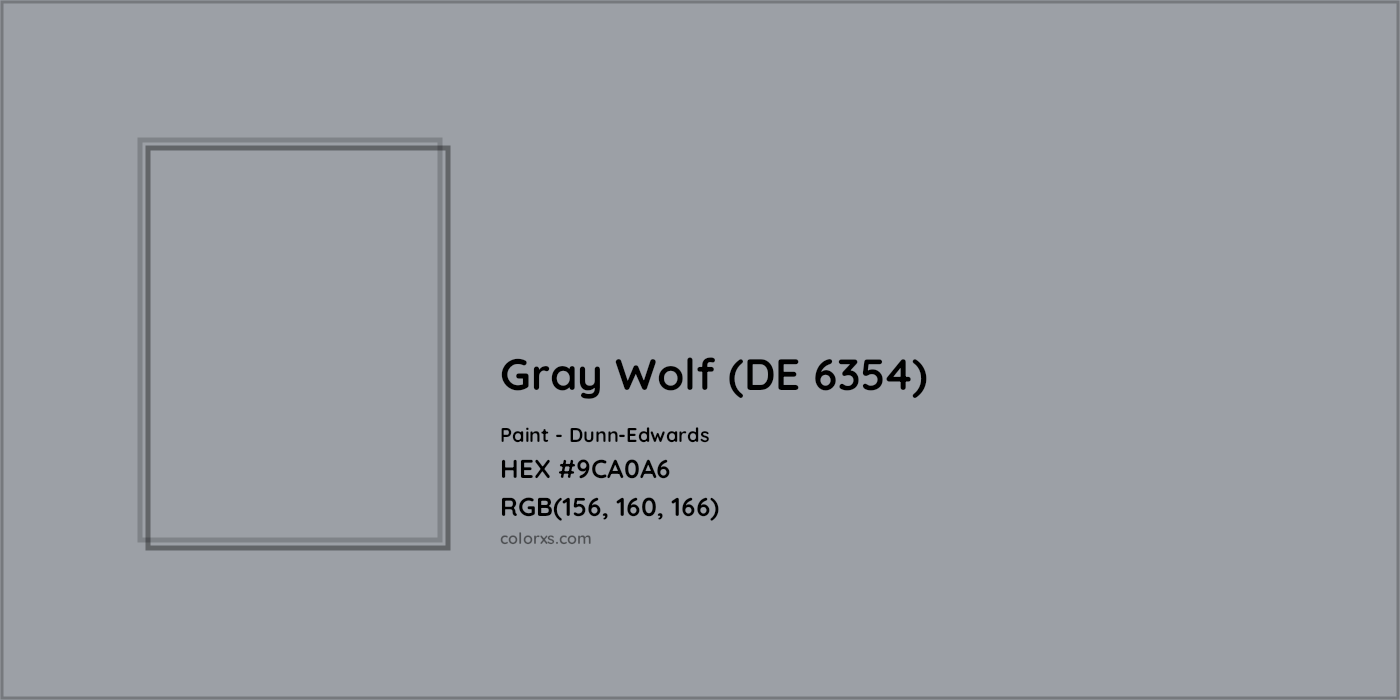 HEX #9CA0A6 Gray Wolf (DE 6354) Paint Dunn-Edwards - Color Code