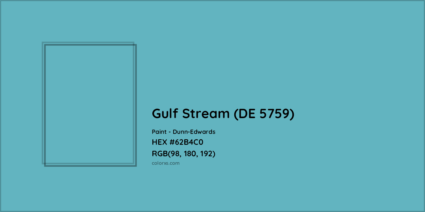 HEX #62B4C0 Gulf Stream (DE 5759) Paint Dunn-Edwards - Color Code