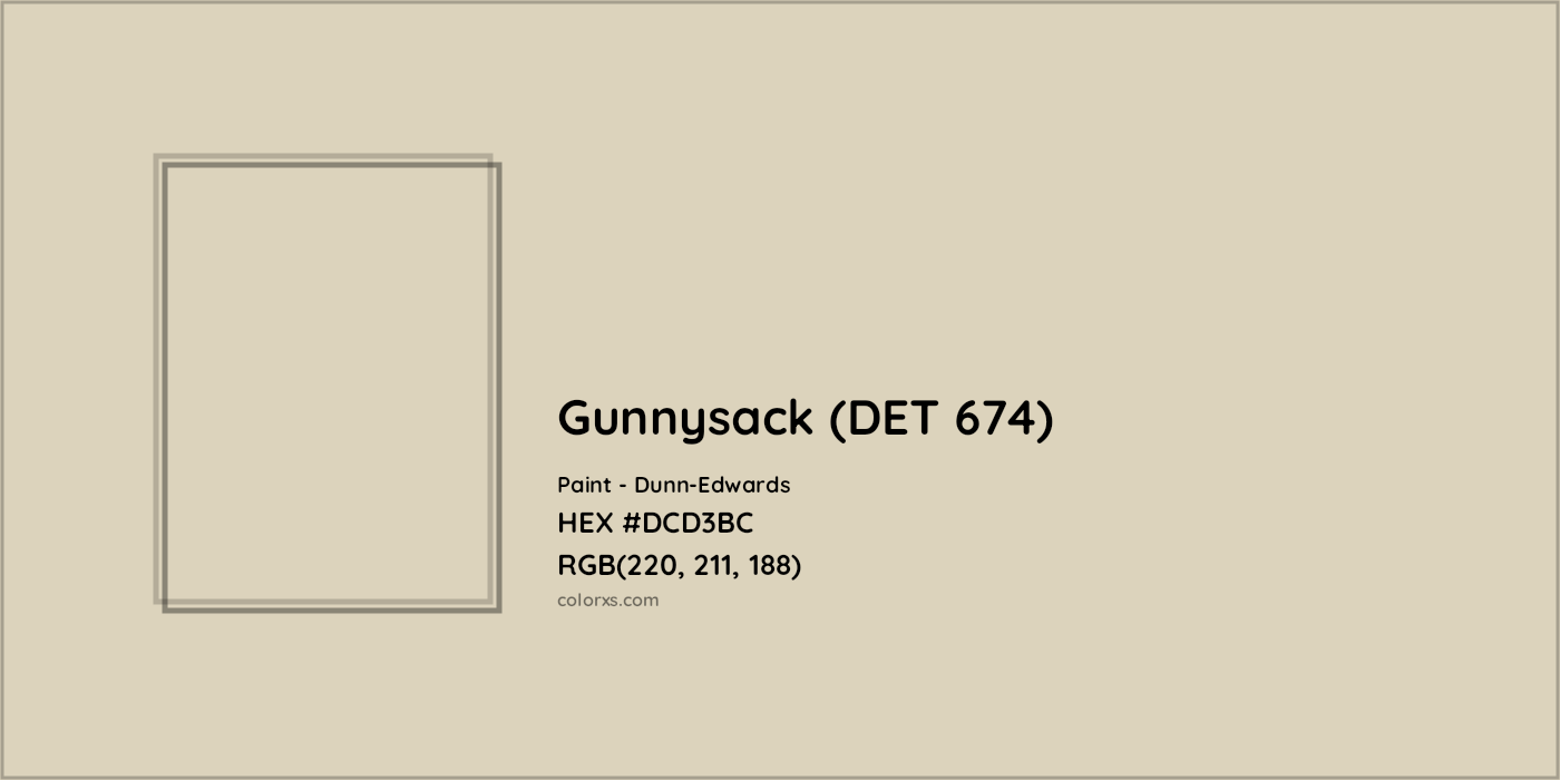 HEX #DCD3BC Gunnysack (DET 674) Paint Dunn-Edwards - Color Code