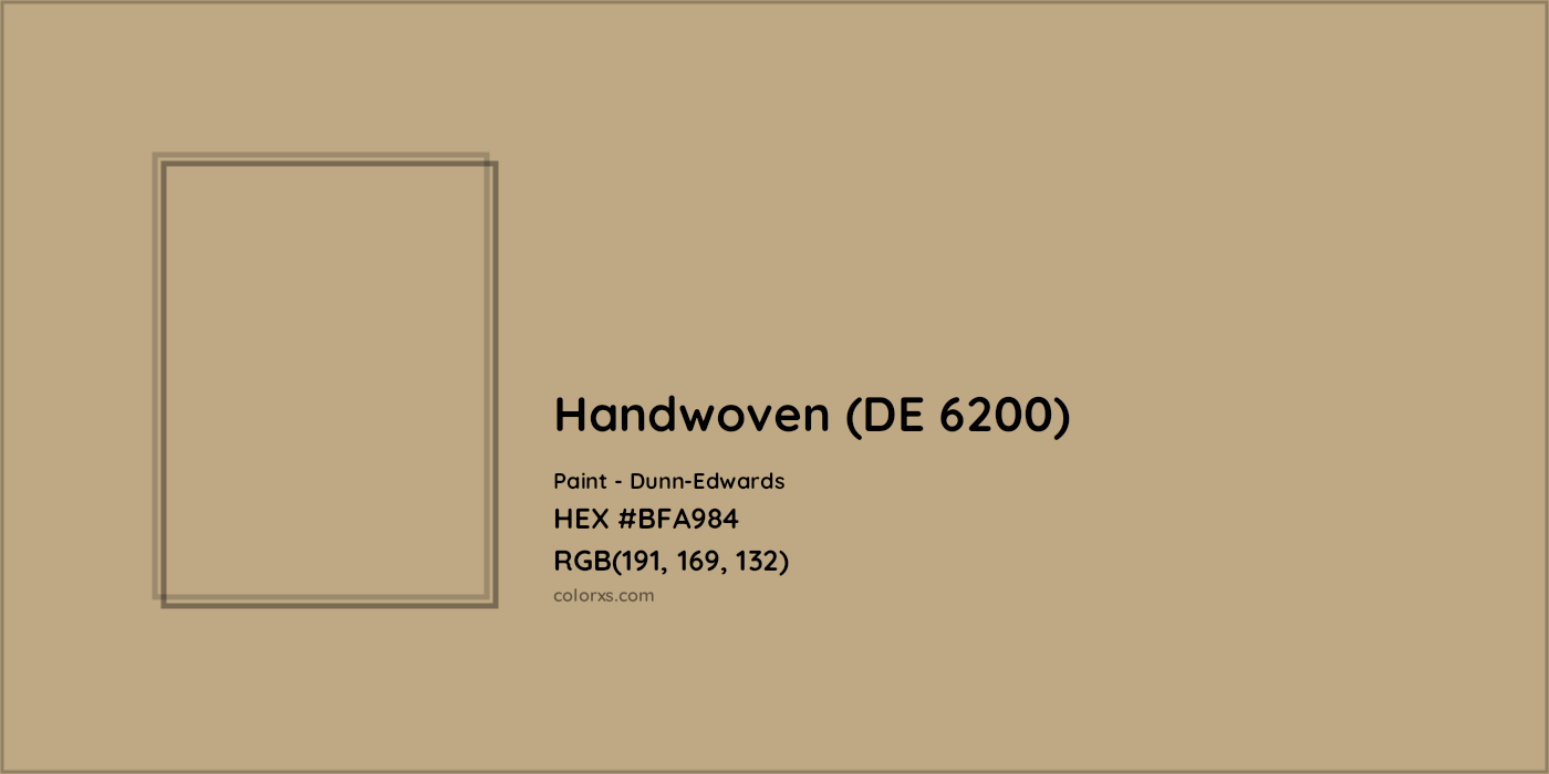 HEX #BFA984 Handwoven (DE 6200) Paint Dunn-Edwards - Color Code