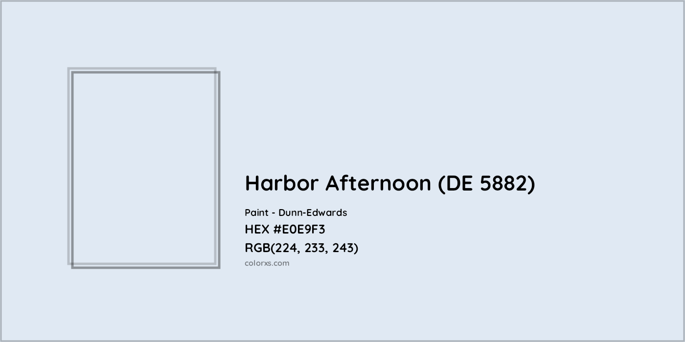 HEX #E0E9F3 Harbor Afternoon (DE 5882) Paint Dunn-Edwards - Color Code