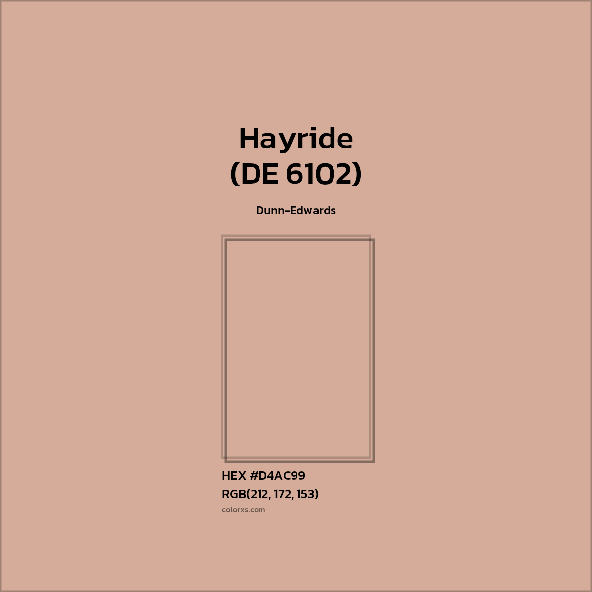 HEX #D4AC99 Hayride (DE 6102) Paint Dunn-Edwards - Color Code