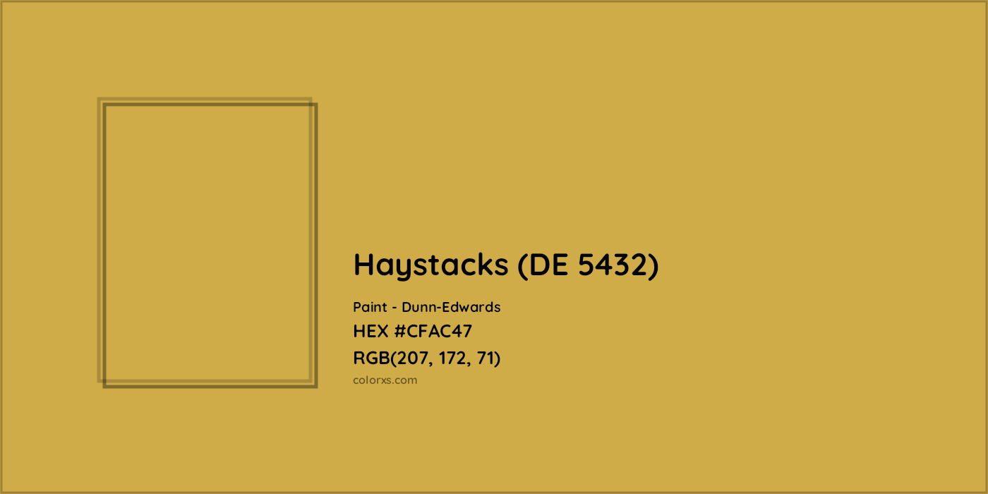HEX #CFAC47 Haystacks (DE 5432) Paint Dunn-Edwards - Color Code