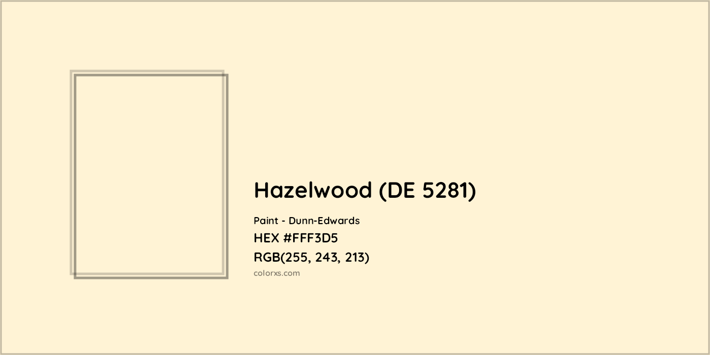 HEX #FFF3D5 Hazelwood (DE 5281) Paint Dunn-Edwards - Color Code