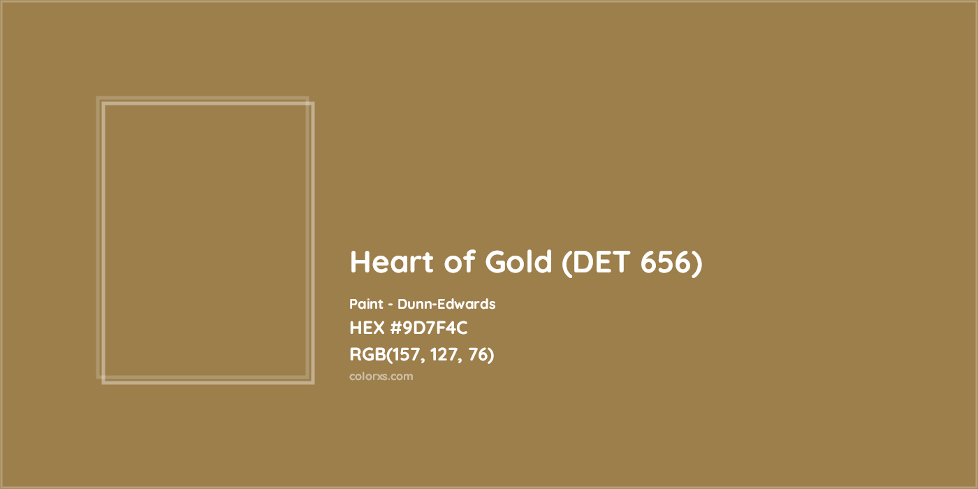 HEX #9D7F4C Heart of Gold (DET 656) Paint Dunn-Edwards - Color Code