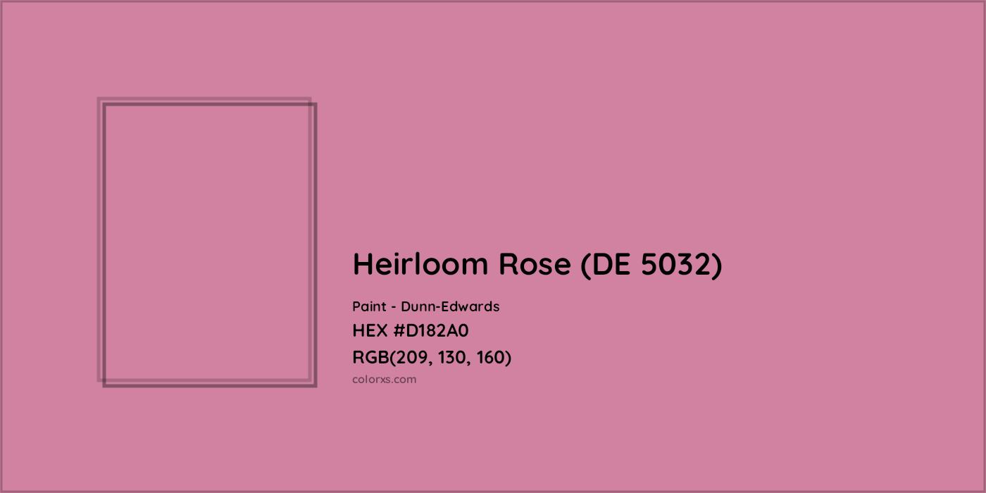 HEX #D182A0 Heirloom Rose (DE 5032) Paint Dunn-Edwards - Color Code
