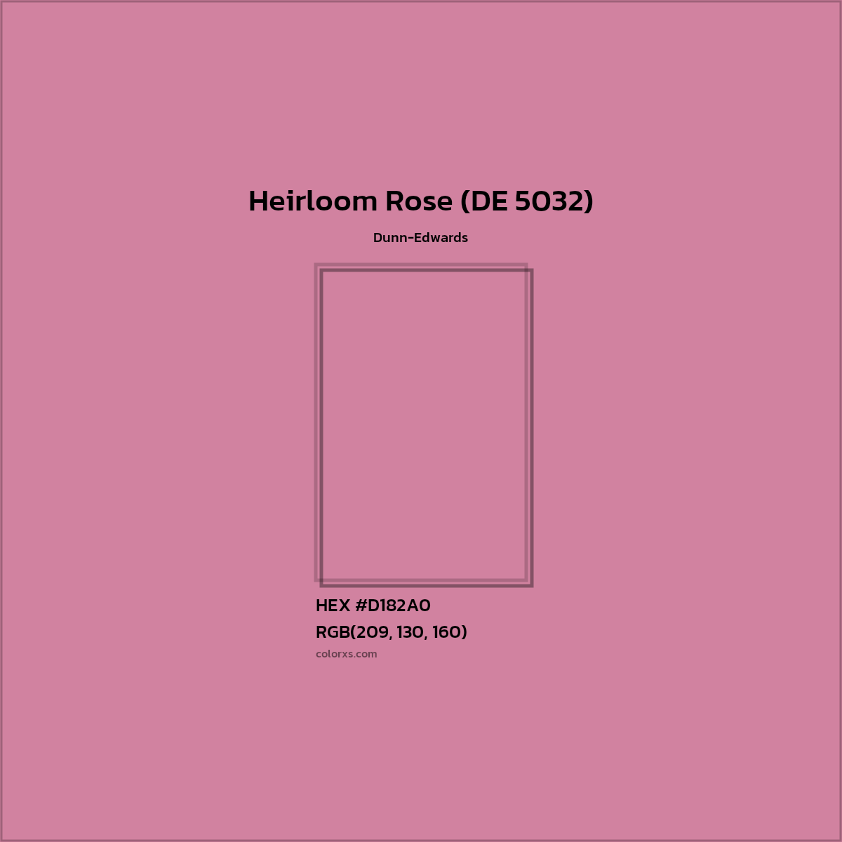 HEX #D182A0 Heirloom Rose (DE 5032) Paint Dunn-Edwards - Color Code